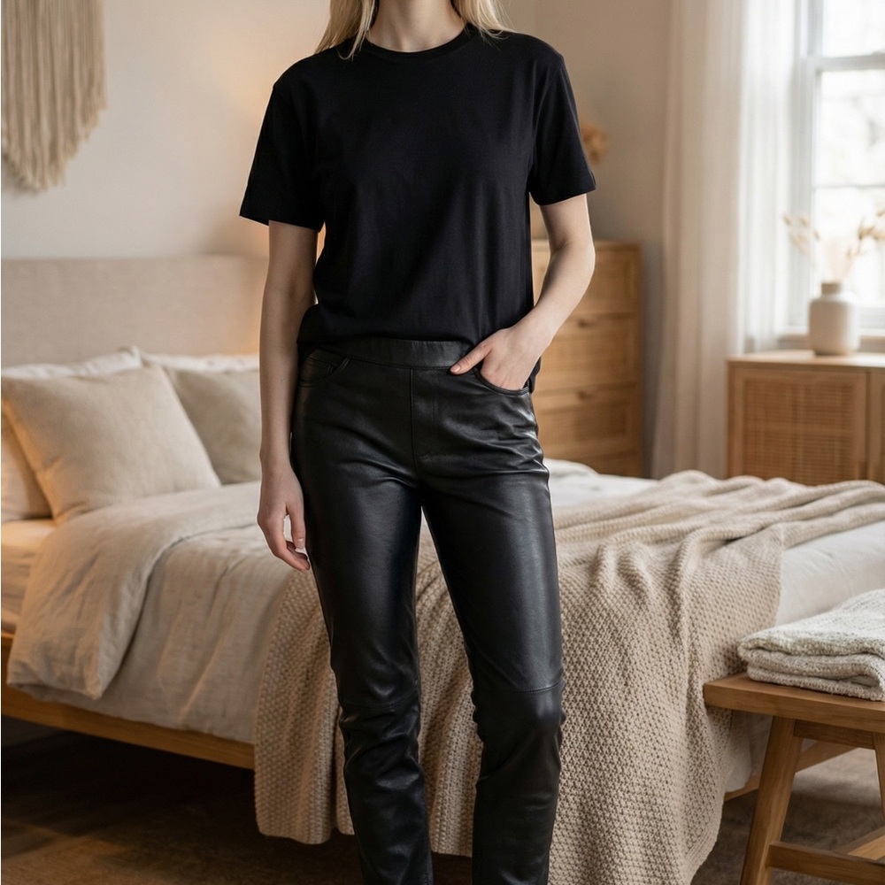 No Boundaries Black Faux Leather Pants - Picture 1 of 7